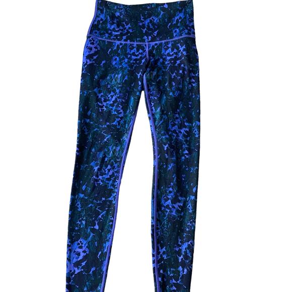 Lululemon Wunder Under Pant Roll Down Floral Sport Backdrop Iris Flower size 6 - Picture 1 of 10